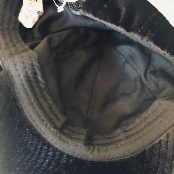 Black Crushed Velvet Baseball Cap - Picture 4 of 4